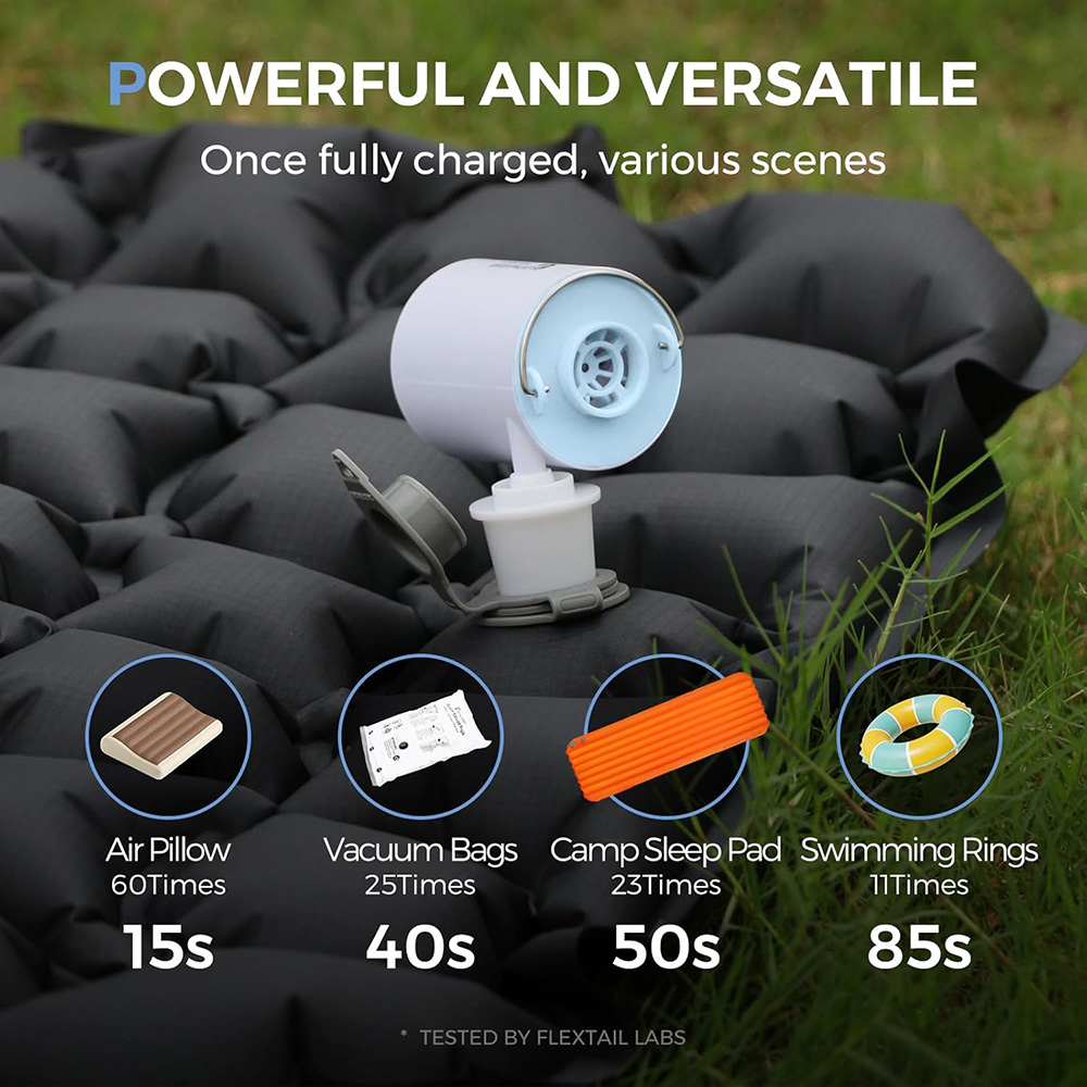 Outdoor Camping Sleeping Bag - FLEXTAIL Pompa ad aria portatile, mini