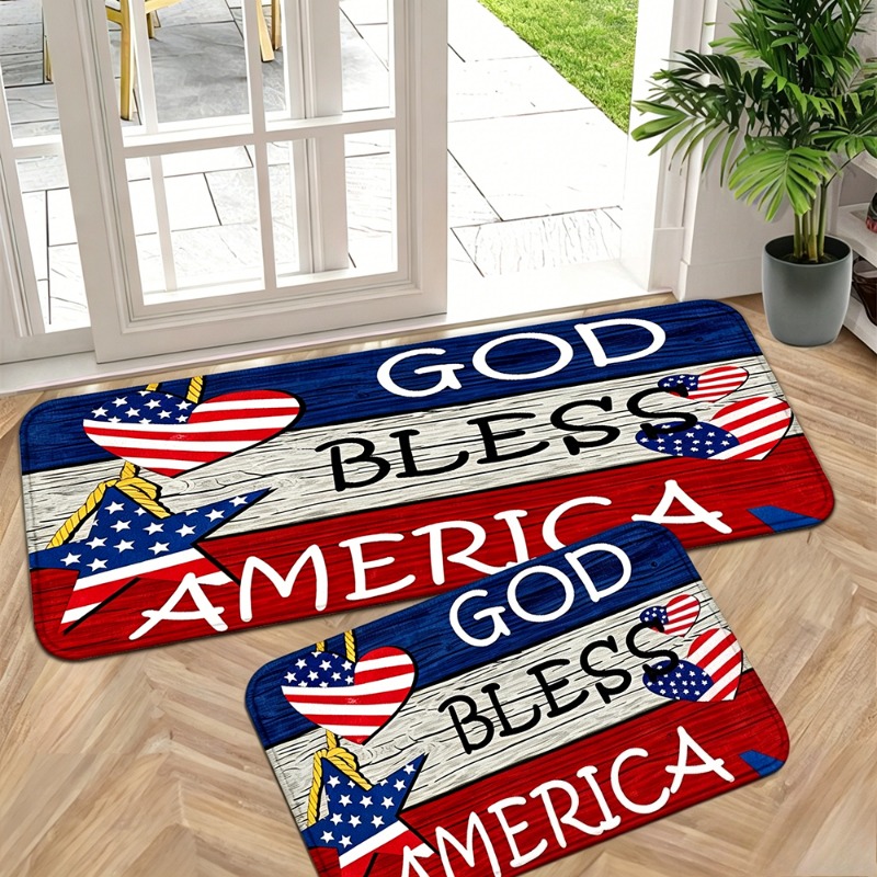 Outdoor Camping Usa - Tappeto in Flanella Patriottico 'God Bless