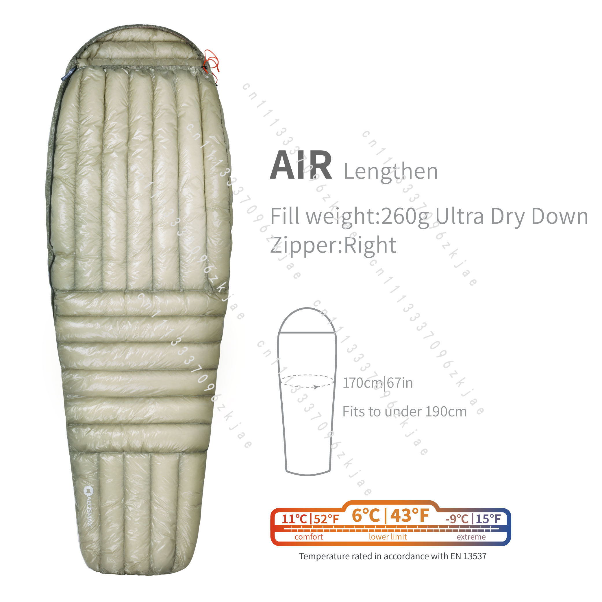 Outdoor Camping Sleeping Bag - Sacco a Pelo AIR 10D 800FP