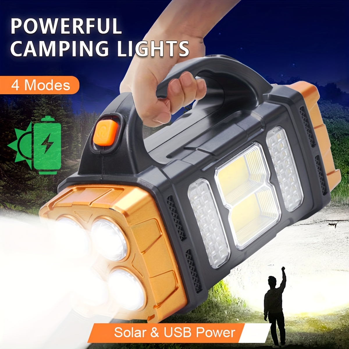 Outdoor Camping Adventure Lamp - Nuova Torcia LED Solare Ricaricabile ad