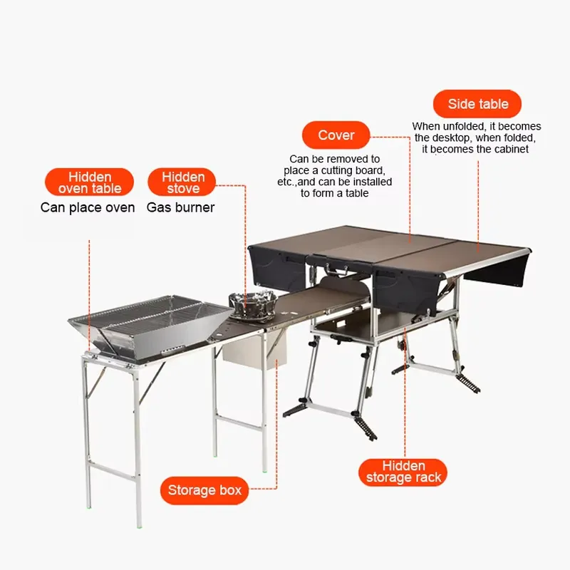 Outdoor Camping Kitchen Setup - Pratico Box Cucina da Campeggio per