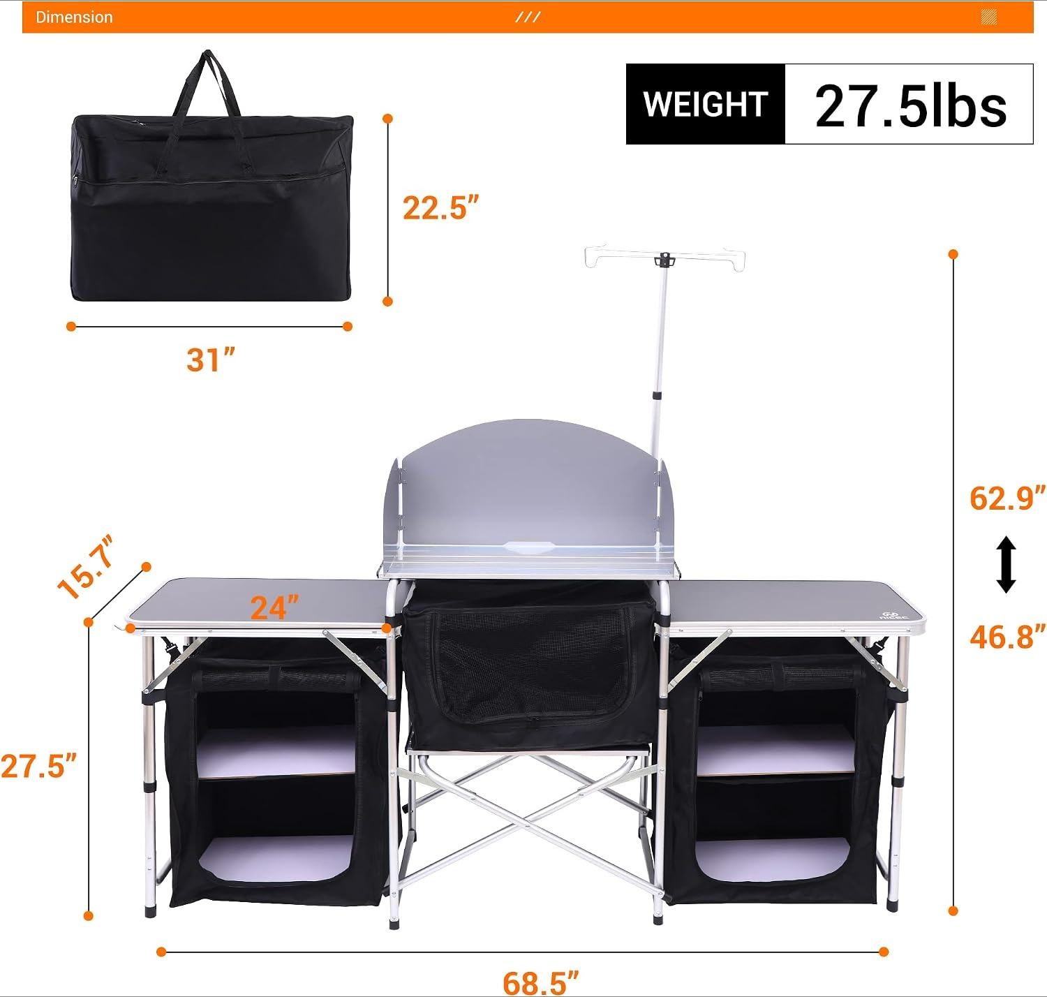 Tavolo da Cucina Pieghevole da - Outdoor Camping Kitchen Setup recensione e prezzo
