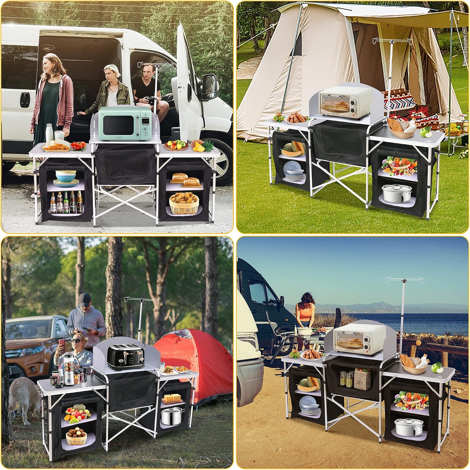 Tavolo da Cucina Pieghevole da - Outdoor Camping Kitchen Setup recensione e prezzo