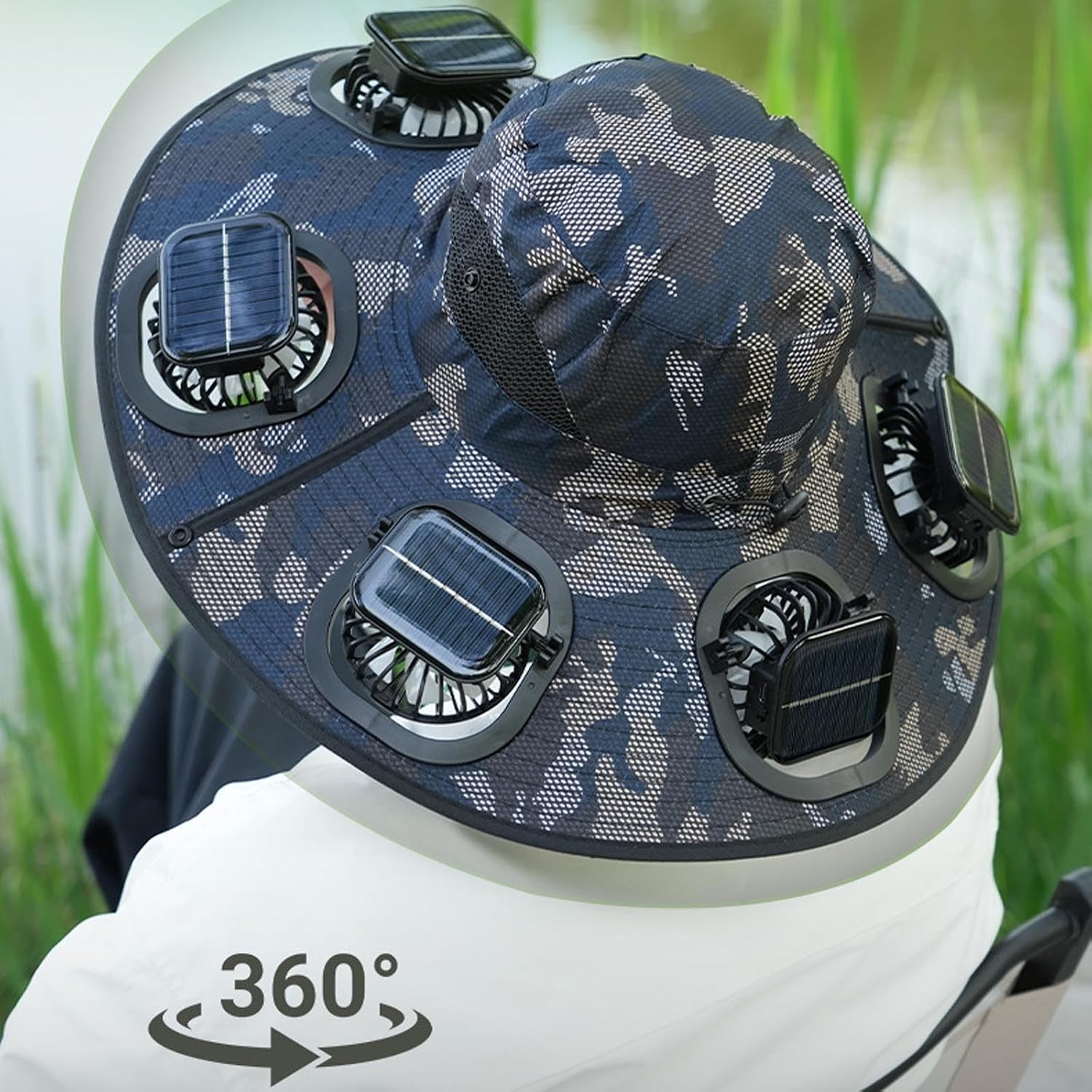 Cappello con 6 ventole solari, - Outdoor Camping Hat recensione e prezzo