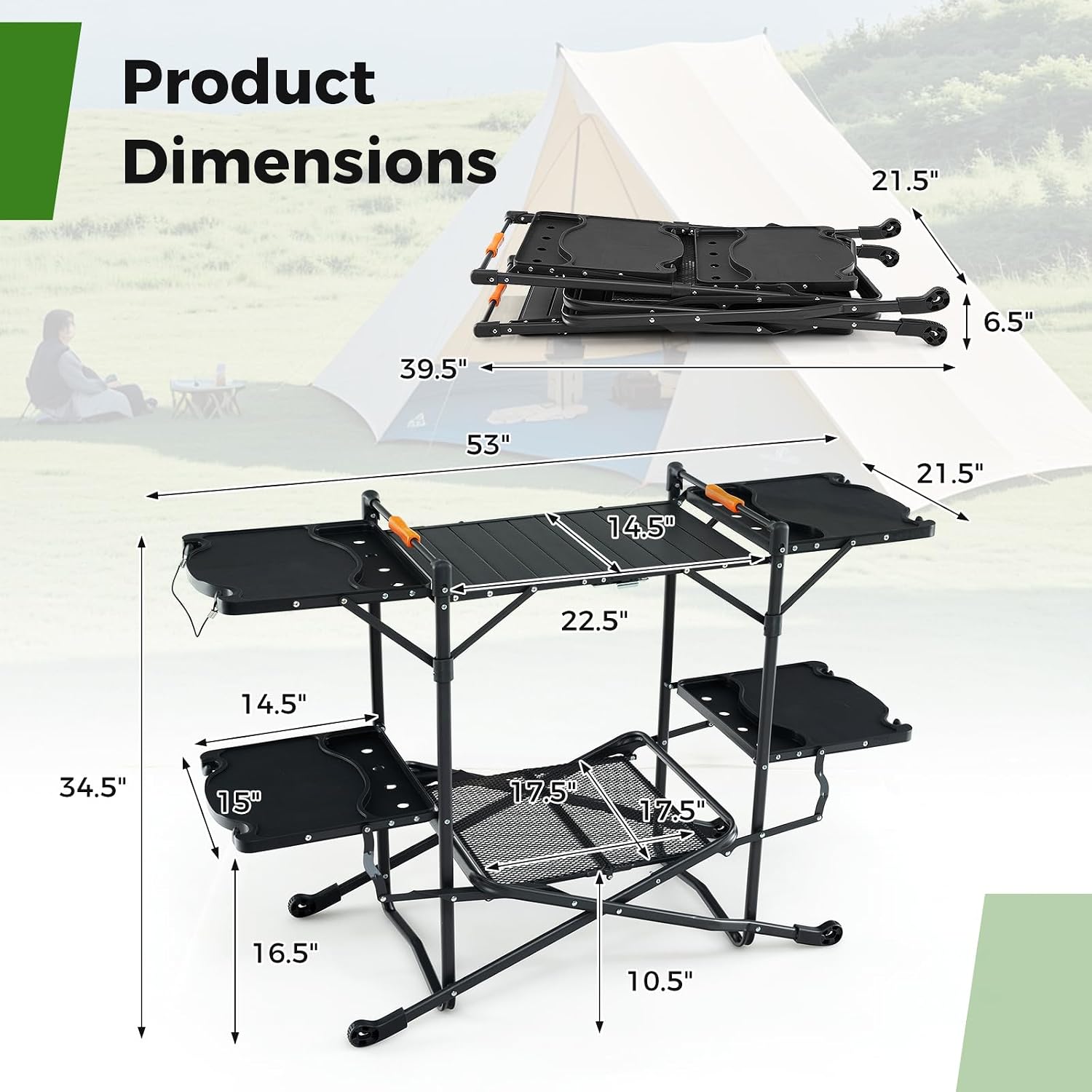 Tavolo da Cucina Pieghevole Po - Outdoor Camping Kitchen Setup recensione e prezzo