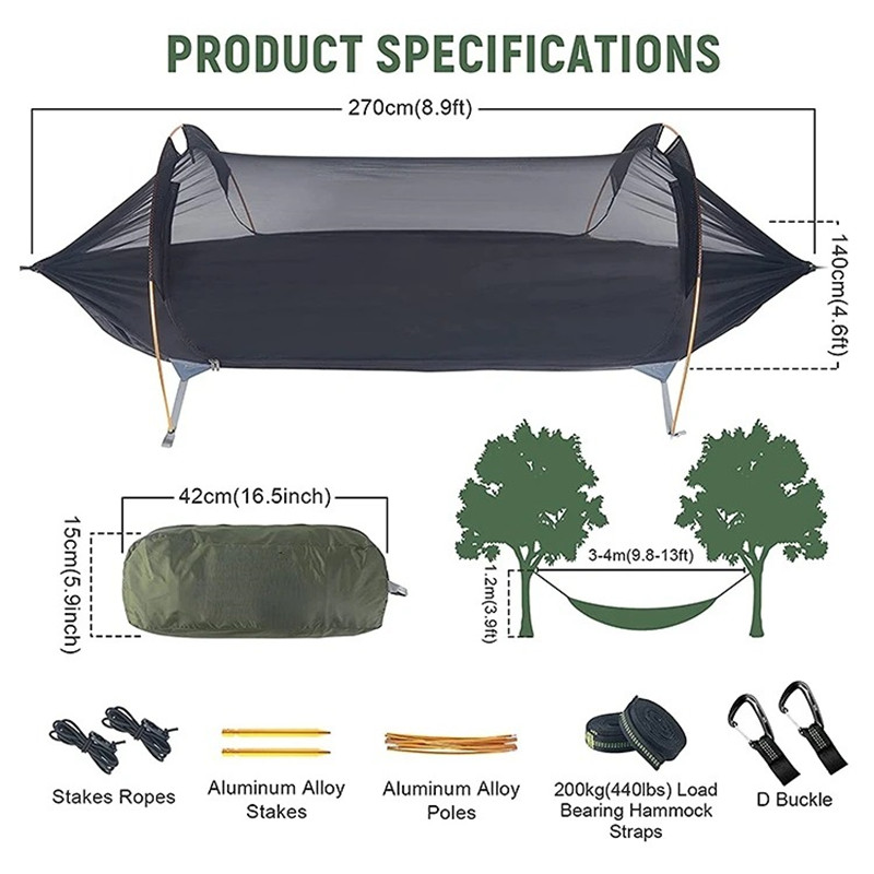 Amaca a tunnel 3-in-1 con zanz - Outdoor Camping Solo recensione e prezzo