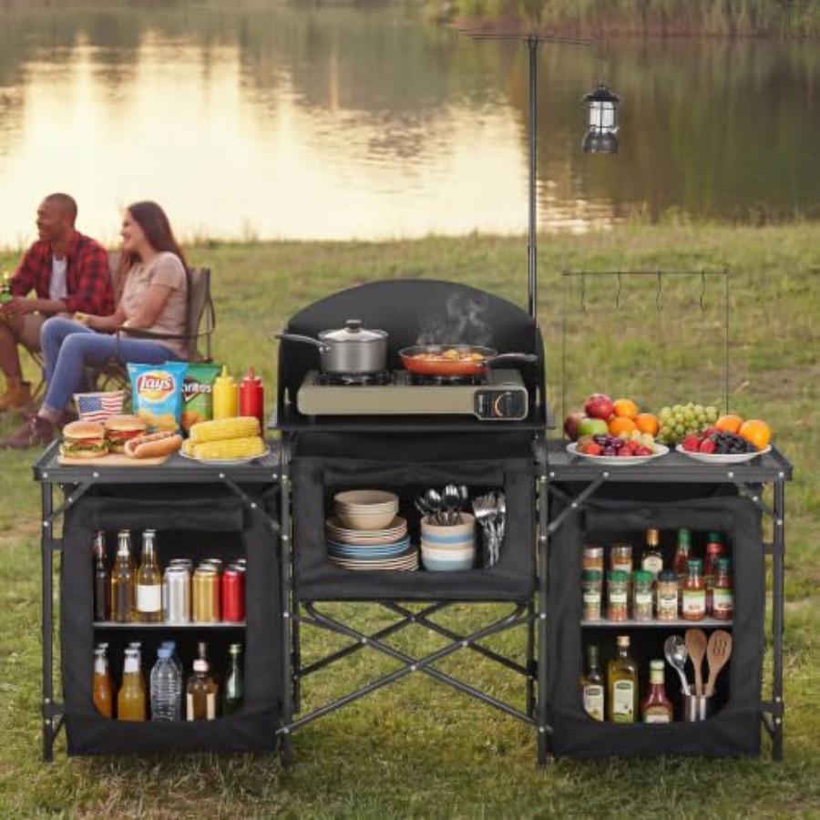 Tavolo da Campeggio Pieghevole - Outdoor Camping Kitchen Setup recensione e prezzo