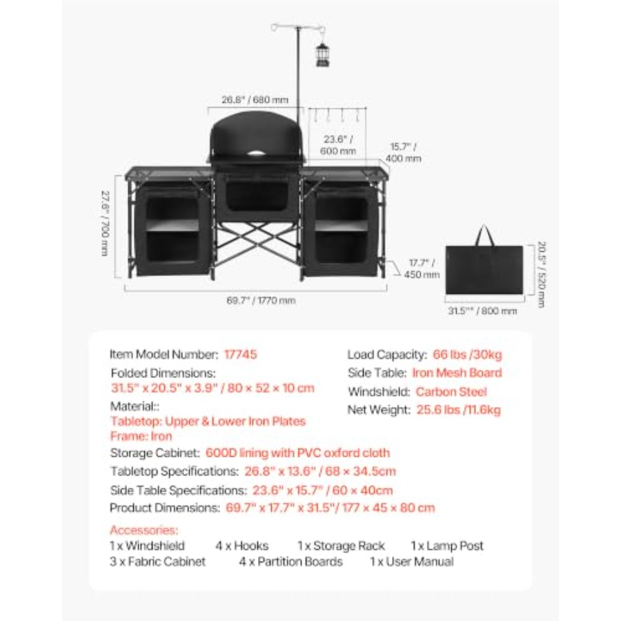 Tavolo da Campeggio Pieghevole - Outdoor Camping Kitchen Setup recensione e prezzo