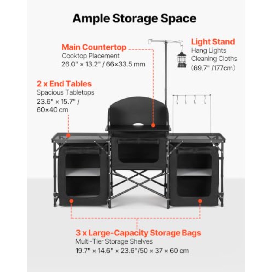 Tavolo da Campeggio Pieghevole - Outdoor Camping Kitchen Setup recensione e prezzo