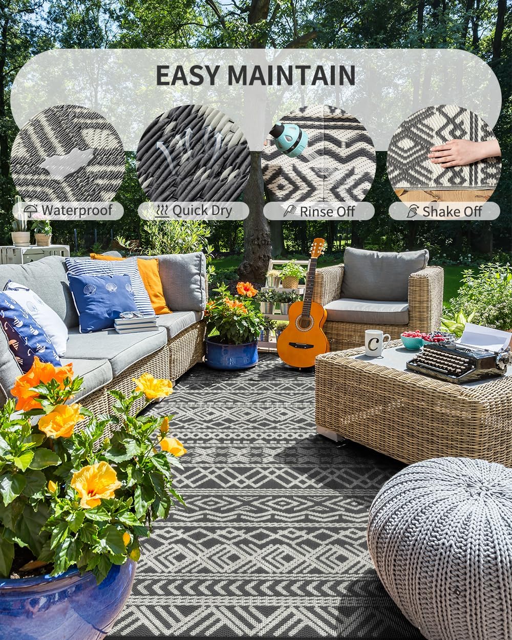 Tappeto da esterno impermeabil - Outdoor Camping Rugs 9X12 recensione e prezzo