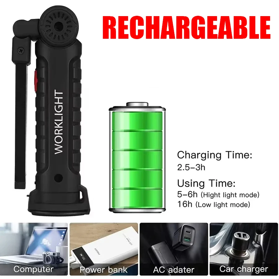 Nuova Torcia LED COB Portatile - Outdoor Camping Adventure Lamp recensione e prezzo