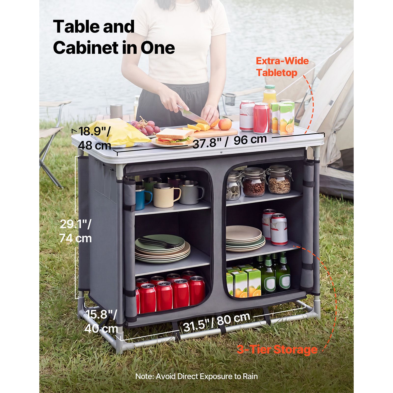 Mobiletto da Campeggio, Tavolo - Outdoor Camping Kitchen Setup recensione e prezzo