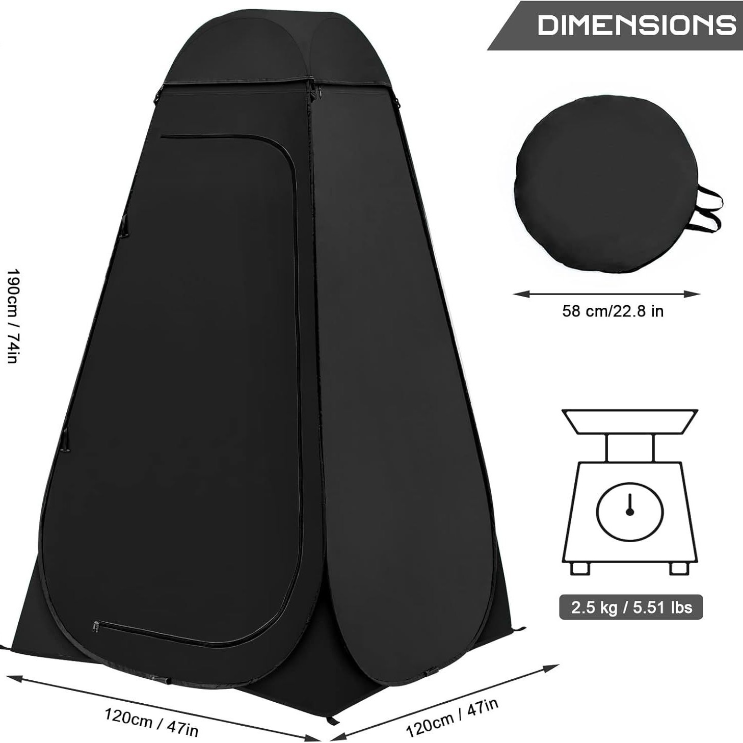 Tenda Pop-Up Portatile per WC  - Outdoor Camping Toilet Tent recensione e prezzo